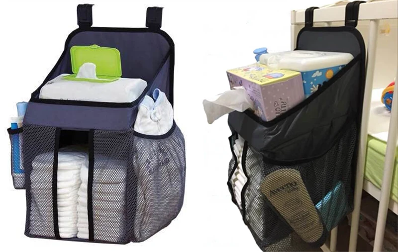 Saco de Fraldas Organizador de Cabeceira de Armazenamento Armazenamento de Fraldas Bebê Berço Cama Infantil Pendurado Saco Portátil à Prova d' Água de Fraldas Berço Cama 7 Conjuntos de cama