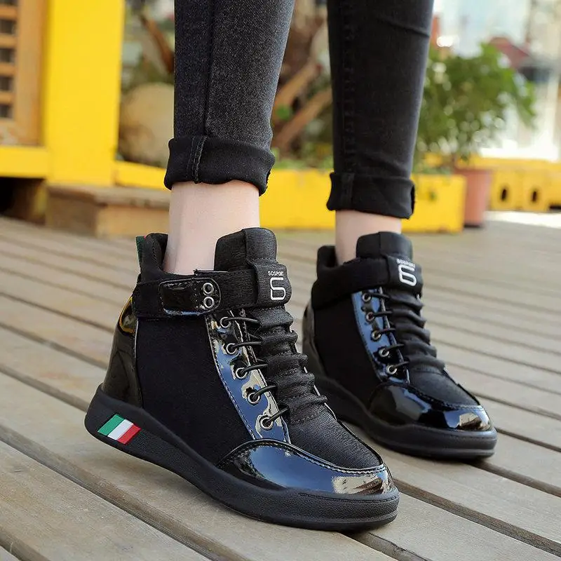 

Brand Spring Autumn White women shoes Platform Sneakers 2018 New Fashion Wedge Casual Women Shoes Winter Sneakers Basket Femme