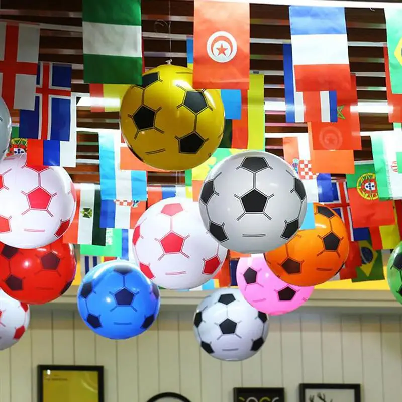 

New Arrival Colorful Football Printed Balloon Round Balloon White Black Plastic Balloon Birthday Party Decorations Kids Toy Ball