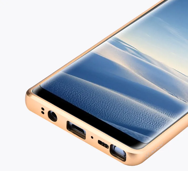 iMatch Luxury Aluminum Metal Bumper Carbon Fiber Back Cover Case for Samsung Galaxy Note 8