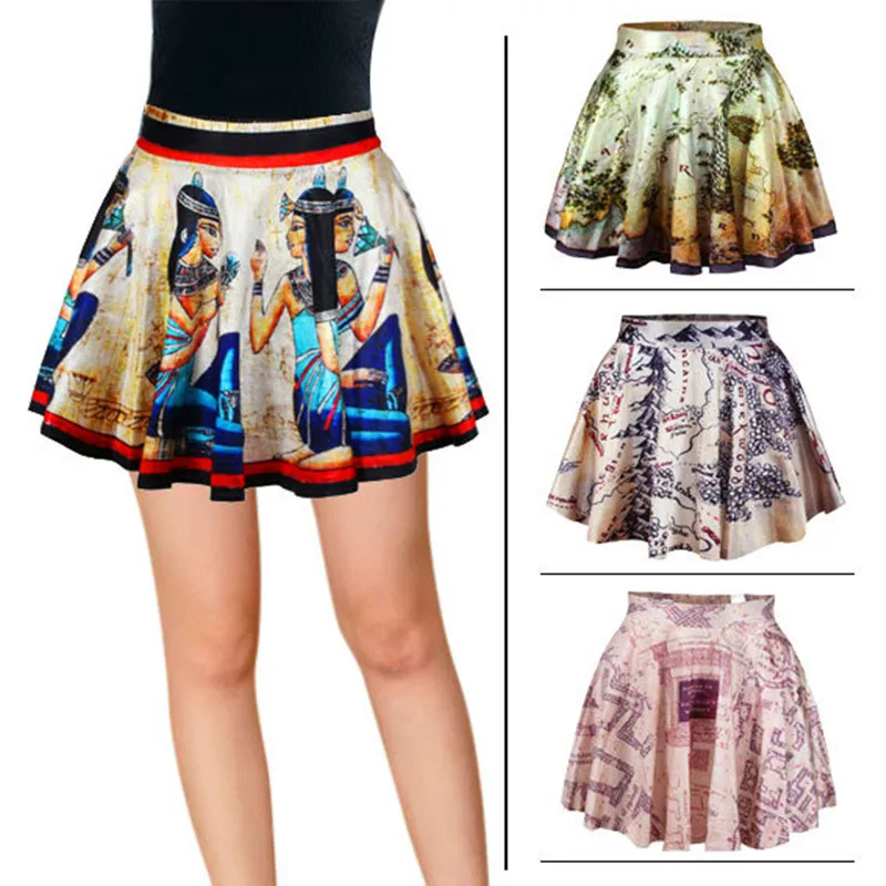 Vintage Map Ancient Rome Digital Printing Skirt Europe Style Ball Gown