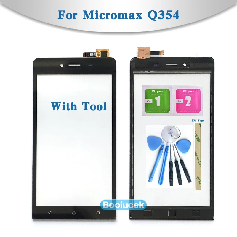 

High Quality 5.0" For Micromax Canvas Q354 Touch Screen Digitizer Sensor Outer Glass Lens Panel Black