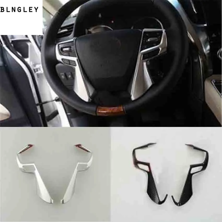 

2pcs/lot Car sticker ABS carbon fiber grain steering wheel decoration cover for 2015-2019 Toyota Alphard car accessories