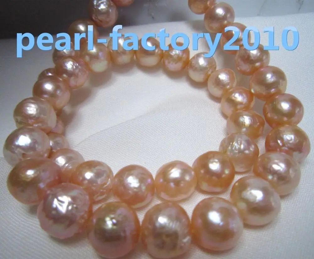 19&quot new baroque 18&quot 10-11MM SOUTH SEA NATURAL GOLD PINK PEARL NECKLACE 14K CLASP (0926) | Украшения и аксессуары