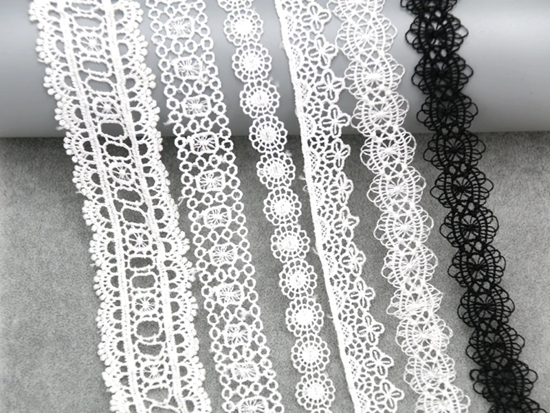 1 метр Цветочная вышивка тесемка шнурка полиэфира ткань гипюр Diy Вязание Швейные материалы ручной работы серьги аксессуары