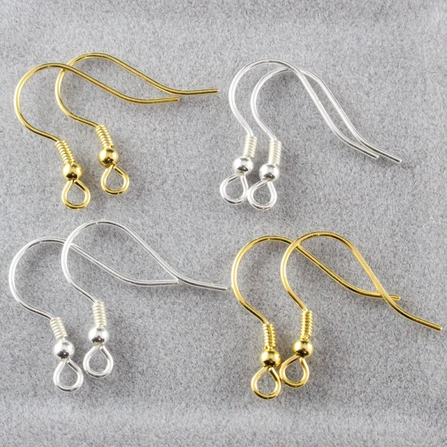 3pairs 18mm 925 Sterling Silver Ear Hooks Earwire With Ball And Coil 3pairs 18mm 925 Sterling Silver Ear Hooks Earwire With Ball And Coil Earring Gold Plated