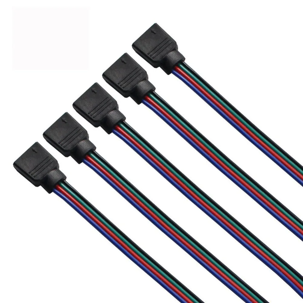 Светодиодная лента RGB световые коннекторы 10 мм 4 Pin без паяльного кабеля плата PCB