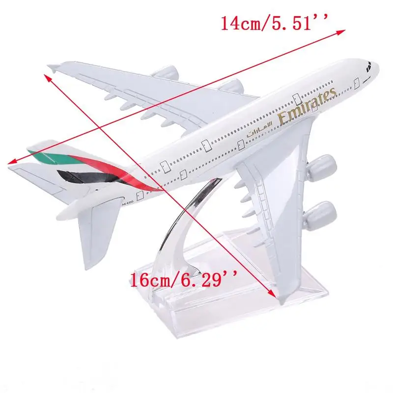 A380 Эмирейтс авиакомпания из металлического сплава модель самолета 16 см модель игрушки подарок на день рождения