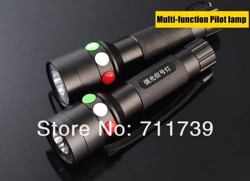 

CREE Q5 LED signal light Green White Red Flashlight LED Torch Bright light signal lamp + 1x18650 Battery / Charger