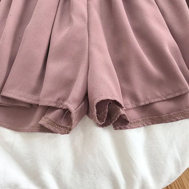 2020 new fashion womens two piece set Fresh striped off-the-shoulder loose blosue top + elastic waist shorts suit