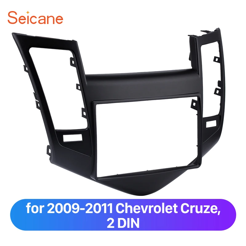 

Seicane 2 Din Refitting Trim Bezel Kit for 2009-2011 Chevrolet Cruze Fascia Frame Panel Plate