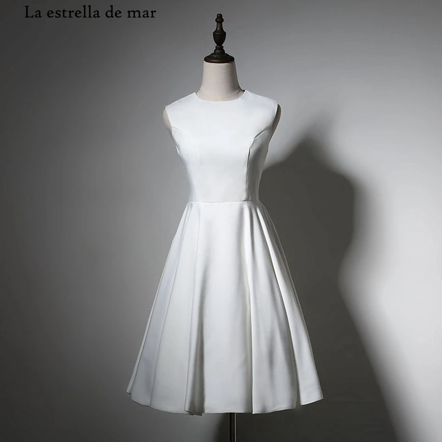 

cocktail dresses 2019 New satin ALine elegant white robe cocktail short plus size bargain coctail dress prom gowns