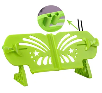 

Green Plastic Butterfly Pattern Adjustable Book Stand / Bookstand (iPad / Book / Cookbook / Music Stand / Holder)