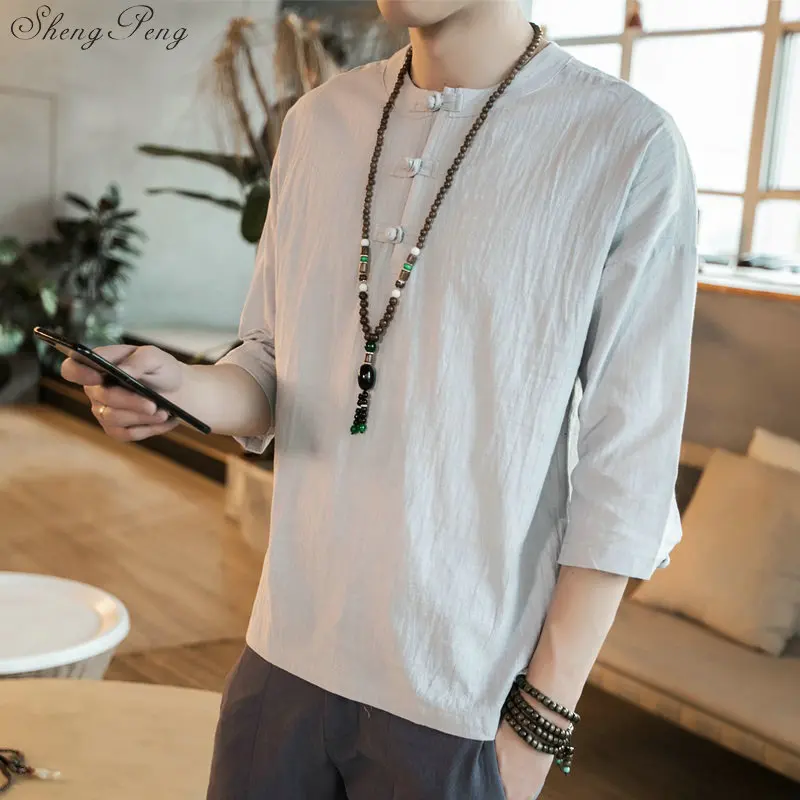Traditional chinese clothing for men oriental mens clothing mens chinese kung fu shirt cheongsam top Q038