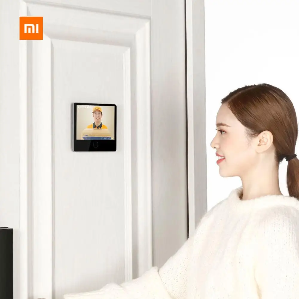 Xiaomi mi jia loock smart CatY видео дверной звонок 720P 166 ° камера безопасности кошачий глаз умная домашняя сигнализация работает с приложением mi Home