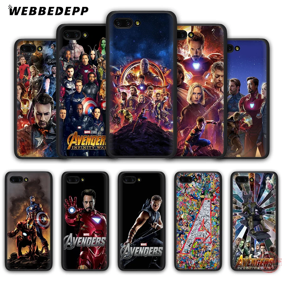 WEBBEDEPP мягкий чехол с капитаном Америка Железным человеком для Honor 20 10 9 9X 8 Lite 8C 8X 7X 7C