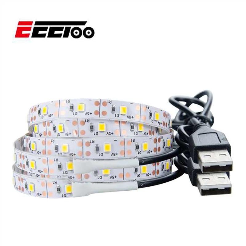 

EeeToo Led Strip Lights DC 5V USB LED Stripe Tape SMD 2835 Ribbon 50cm 1m 2m 3m White Warm White TV PC Background Lighting Decor