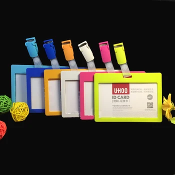 

Candy Colors Business PP Badge Holder ID Card Holder Clip Name Tag Exhibition Card Wholesale Office Supplies