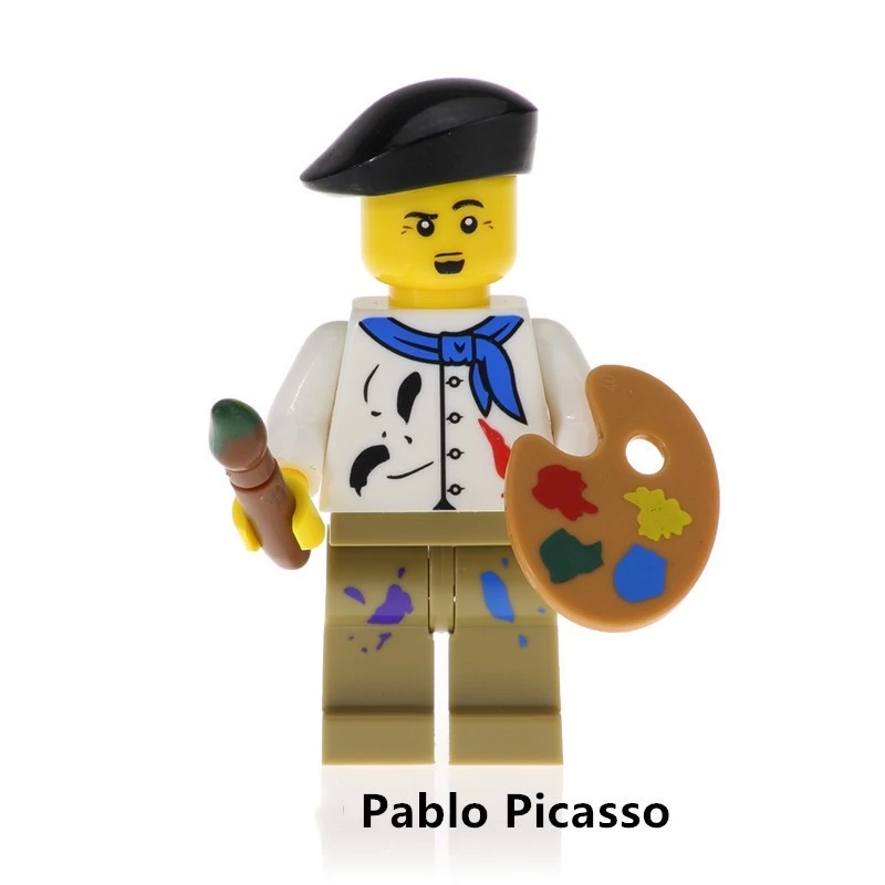 Четыре стиля Frida Vincent van Gogh Picasso Bob Ross painter совместимы с Legoings блоки Обучающие Детские
