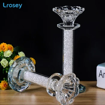 

European Crystal Candle Holder Lighting Table Decoration Wedding Room Romantic Wedding Supplies Crystal Candlestick Lighthouse X