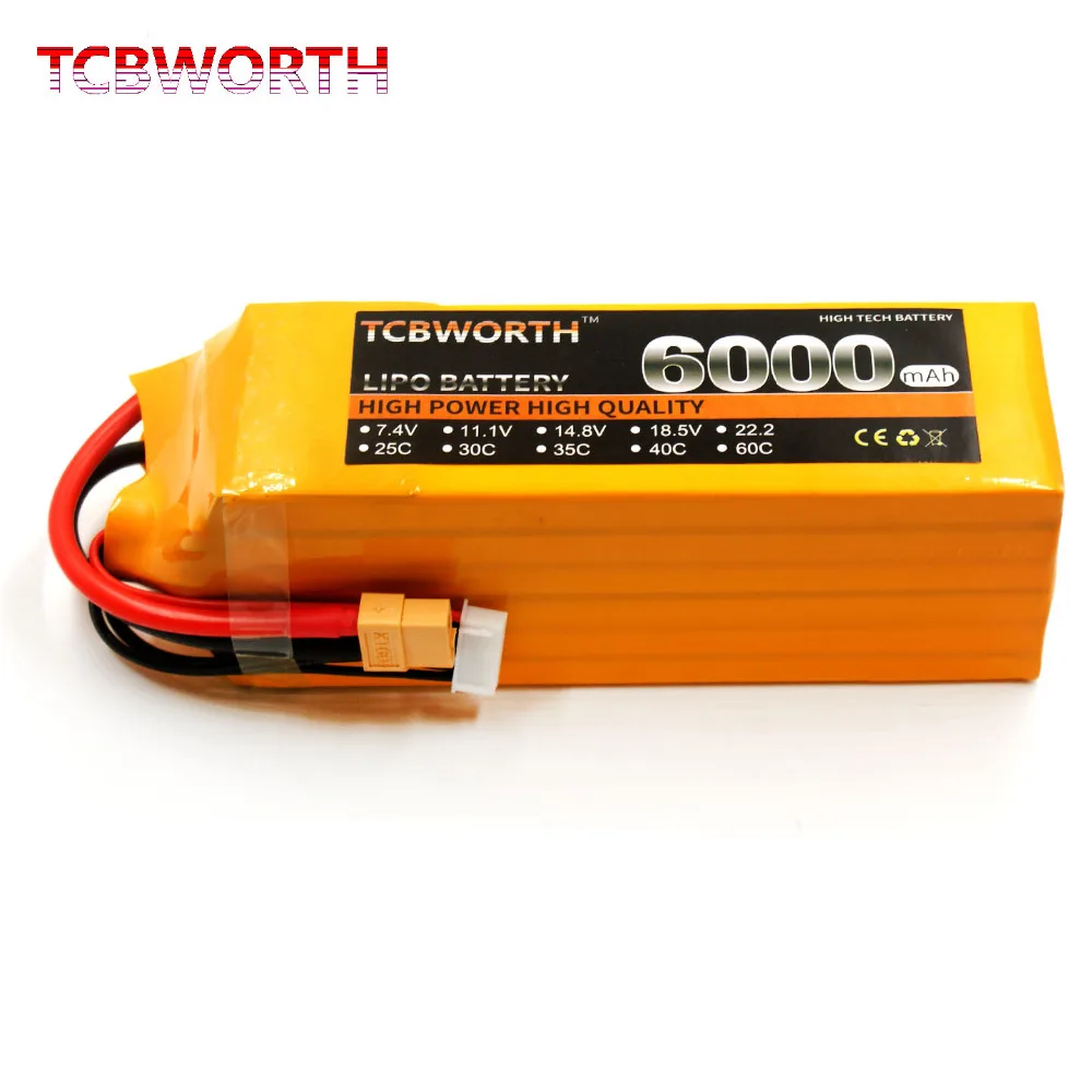 TCBWORTH 6S 22 2 в 6000 мАч 30C радиоуправляемый самолет LiPo аккумулятор для