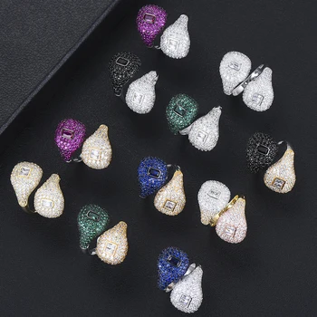 

missvikki 11 Colors Bridal Wedding Open Rings Adjustable with Full Charm Shiny Clear Austrian Crystal Jewelry