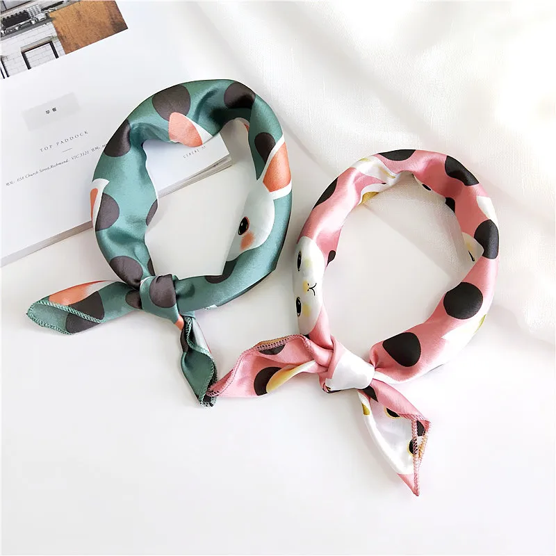 Artifical Silk Satin Scarf Square 50X50CM Femme Bandana Accessories Hair Tie Band Women Head Neck Tie Band Neckerchief Wrap A95