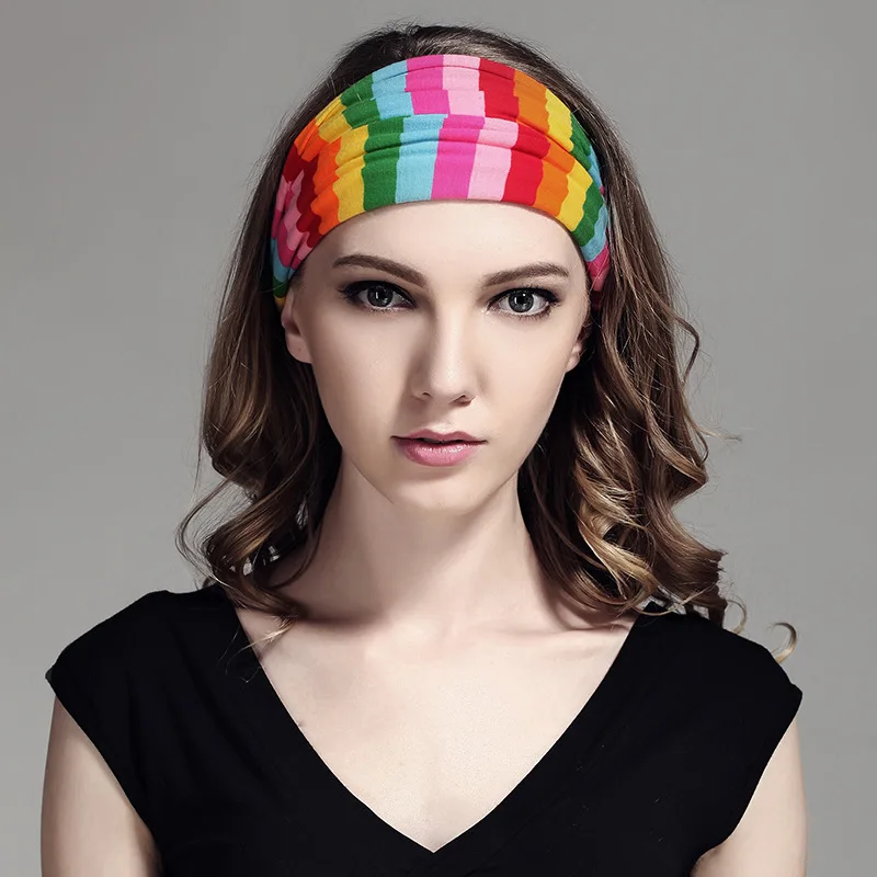 15 Styles Fashion Sweat Band Basketball Tennis Yoga Headbands for Women Head band Silk Satin