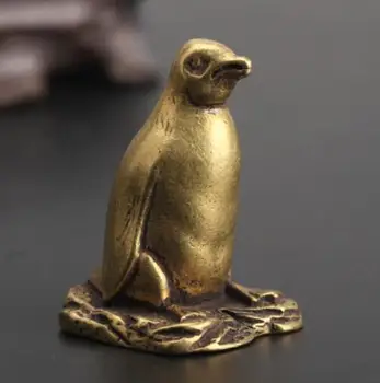 

China collection archaize brass penguin small statue