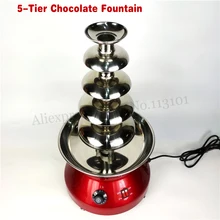 5 ярусов коммерческий из нержавеющей стали роскошный, шоколадный фонтан для фондю винно-Красного цвета 230 W