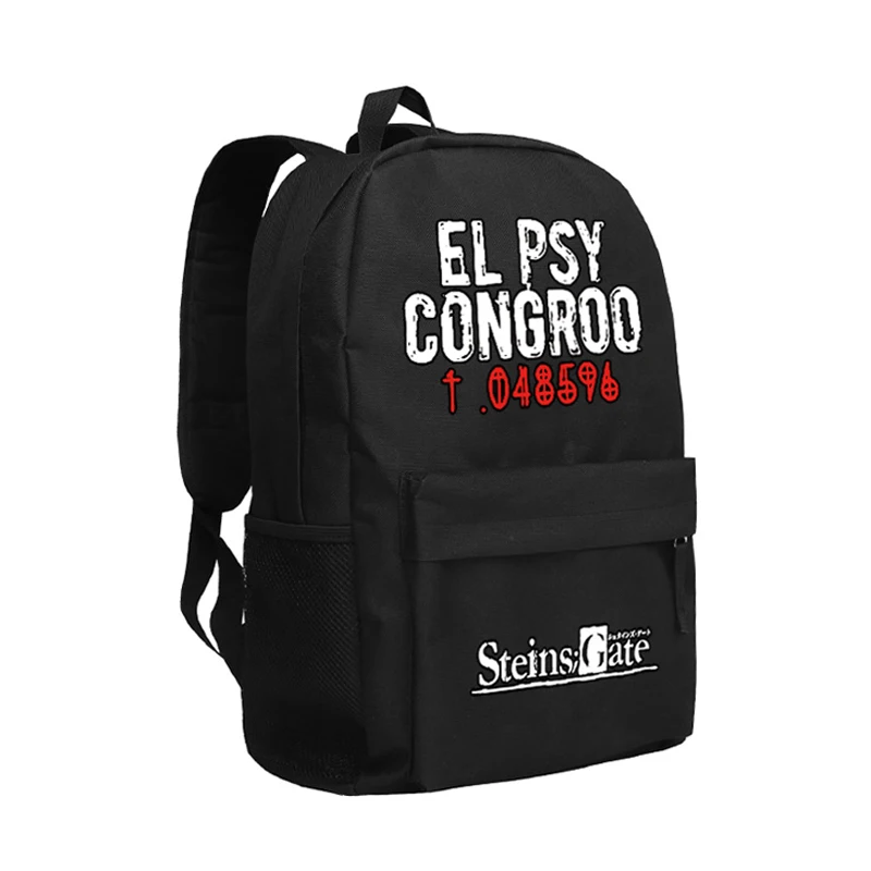 

Zshop Steins Gate Backpack EL PSY CONGROO Popular Japan Game SteinsGate School Bag for Boys Children Bookbag