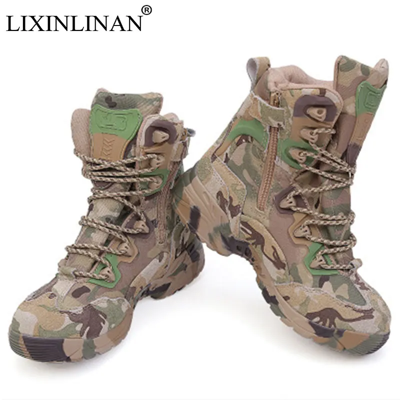 

LIXINLINAN Hunting shoes Military Tactical Boots Outdoor Camouflage Hiking Shoes Boots Anti-skidf Lace Up Shoes Boots