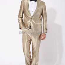 Костюмы золотой Best человек тонкий жениха Смокинги для женихов Для мужчин; свадебное платье для выпускного Костюмы Best человек костюм