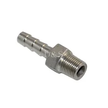 Acessório de tubulação, rosca macho npt de 8mm, 10mm, conexão de tubo ou redutor de cauda de mangueira od em aço inoxidável 1/4,3/8,1/2