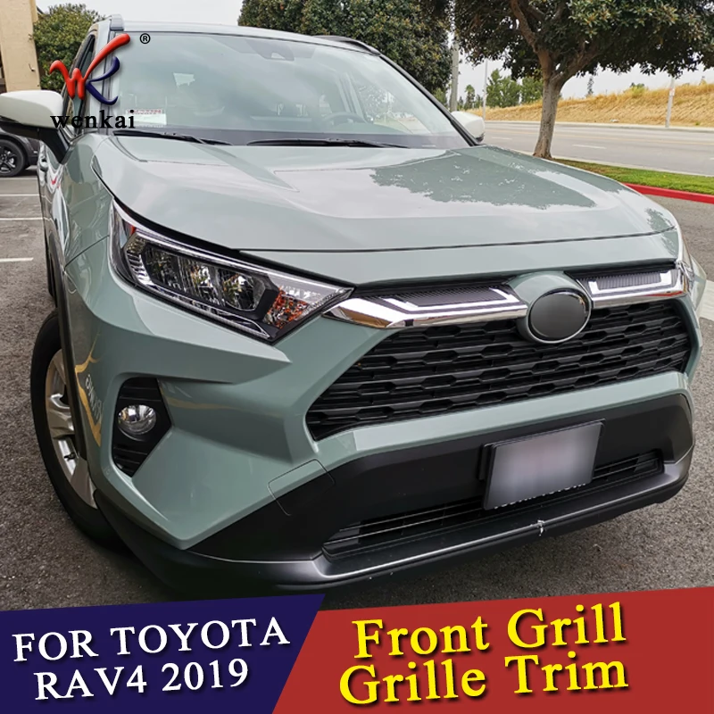 Накладка на решетку радиатора для Toyota Rav4 Hybrid XA50 2019 2020 ABS|Хромирование| |