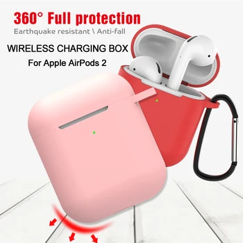 

13 Color Silicone Cases for Airpods 2 Protective Earphone Cover Case for Apple airpods2 Air pods 2 With Hook Anti-Lost Anti-fall