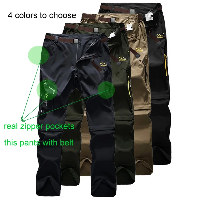 LoClimb de senderismo al aire libre pantalones de los hombres/de las mujeres de secado rápido pantalones impermeables hombre montaña escalada/pesca/Trekking Pantalones AM051