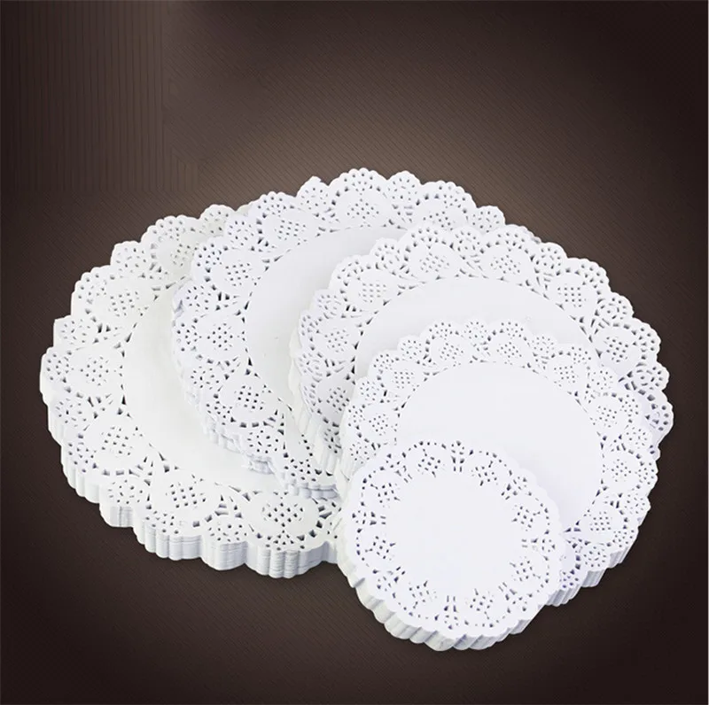 160Pcs Lace Round Oval Paper Doilies Cake Placemat Craft Vintage