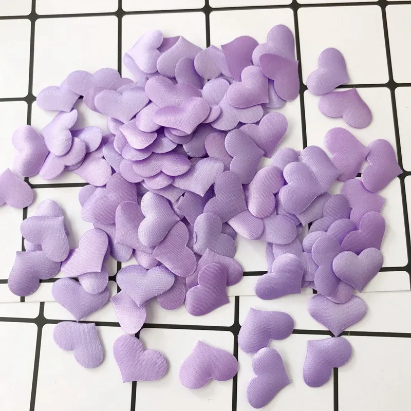100 шт. 3 5 см DIY сердце свадебные украшения из лепестков Атлас в форме сердца