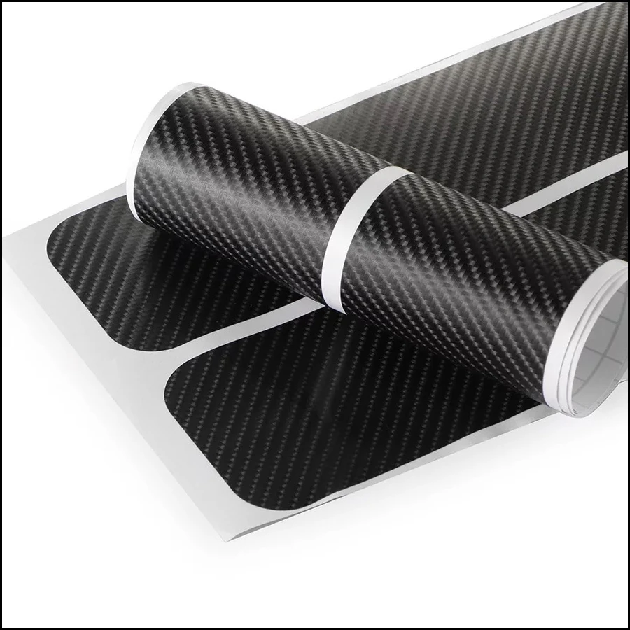 4Pcs Car Styling Carbon Fiber Car Door Pedal Stickers Plate Door Sill Panel Protector Stickers (6)