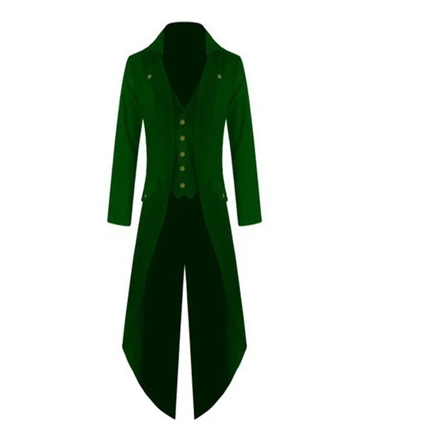 Готические стимпанк куртки мужские длинные пальто Тренч ветровка Панк рейв пальто элегантный однобортный отложной воротник JF01