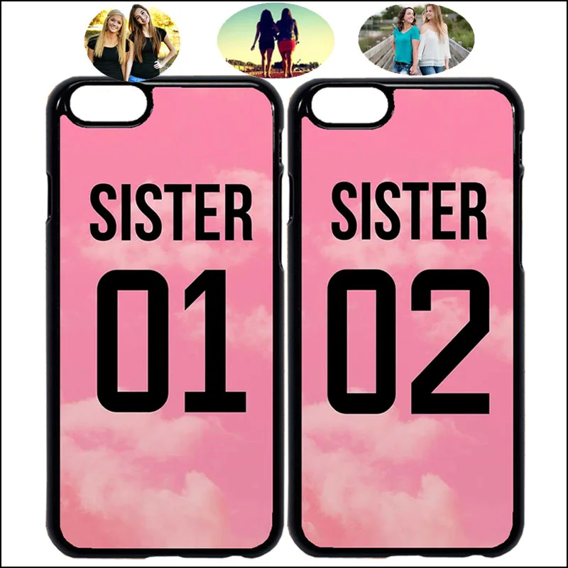 Розовый Sister 01 02 дизайнерский чехол для телефона с надписью Best Friend iPhone X Xs Max 7 8 Plus 6 6s