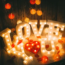 

LED Letters Luminous Light 26 Alphabet 0-9 Number Battery Lamp Romantic Wedding Birthday Party Christmas New Year Decoration