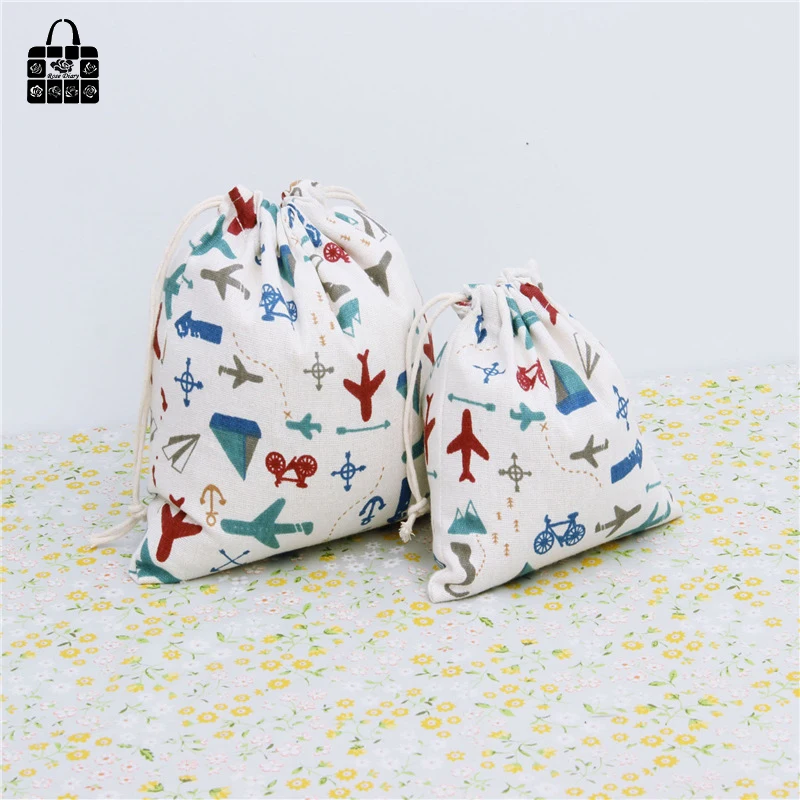 Plane war printed 100% cotton bag Travel Accessories Clothes underwear shoes toy Storage Pouch Luggage Packing Organizers bag Plane war printed 100% cotton bag Travel Accessories Clothes underwear shoes toy Storage Pouch Luggage Packing Organizers bag