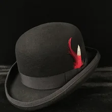 4 Размеры шерсть для женщин мужчин чёрный; коричневый котелок шляпа джентльмен Crushable Billycock жениха шапки папа стимпанк кепки