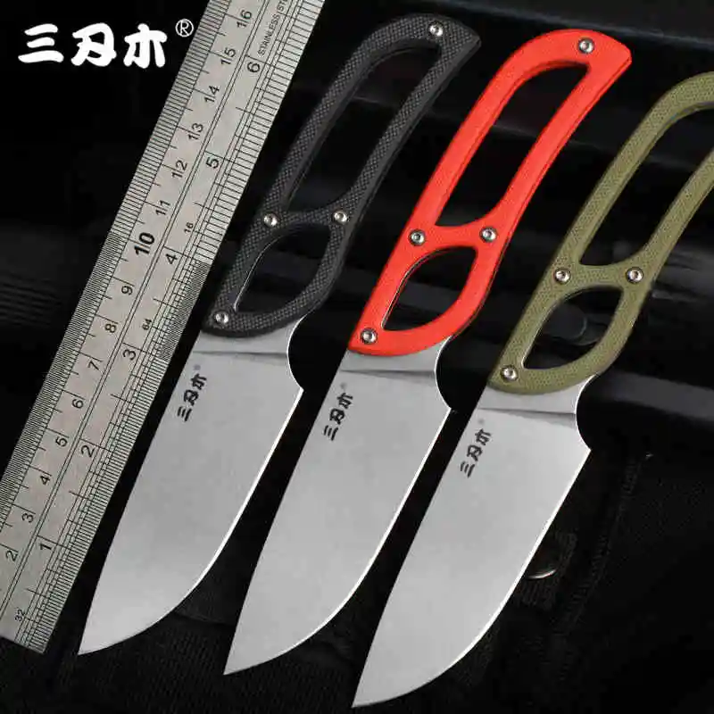 

Sanrenmu S628 fixed blade knife 8cr14mov blade camping outdoor survival hunting tactical edc tool fruit knife with sheath