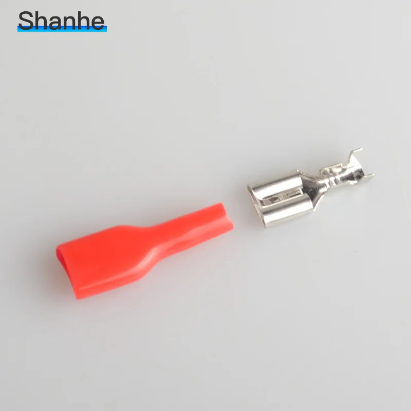 Обжимная Клемма shanhe 6 3 мм разъем лопатка с 50 чехлами|spade connector|female spade connectorfemale |