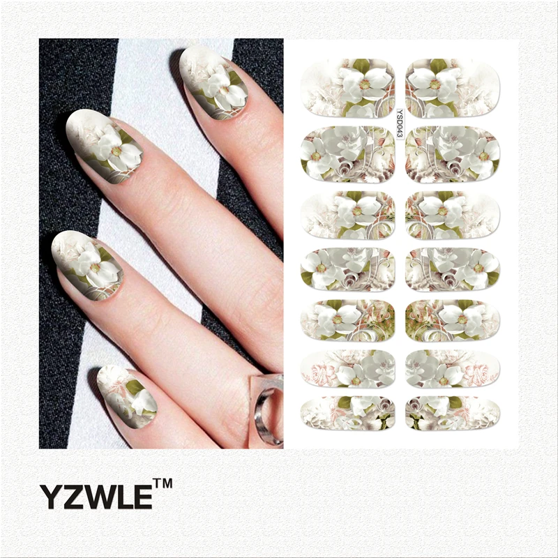 

YZWLE 1 Sheet DIY Decals Nails Art Water Transfer Printing Stickers Accessories For Manicure Salon (YSD043)