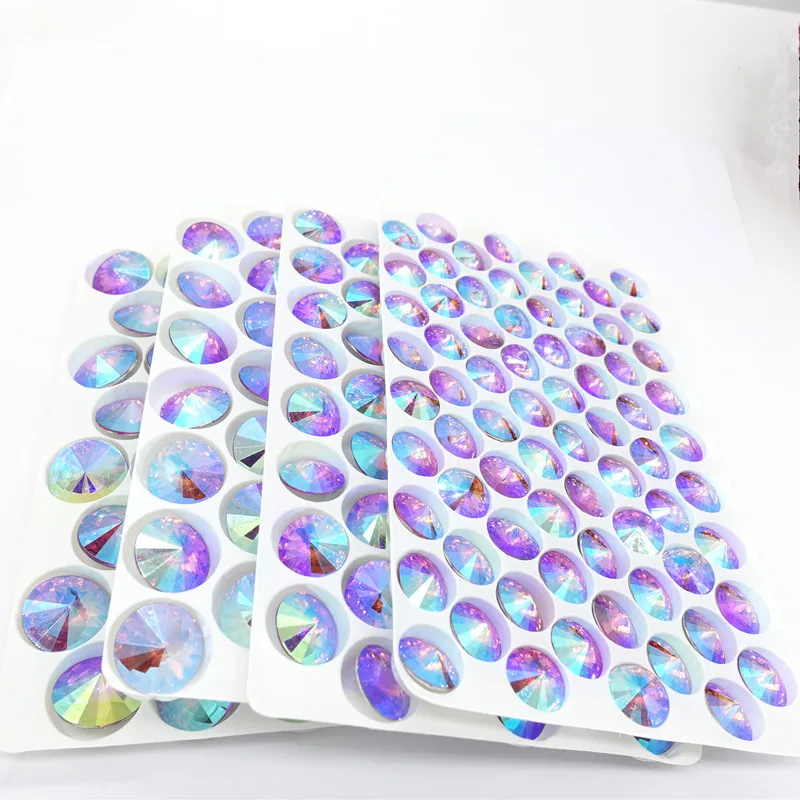 

Wholesale Lots Colors Crystal purple AB Elements Rivoli Resin Round Loose Beads Jewelry Making 10mm 12mm 14mm 16mm DIY new
