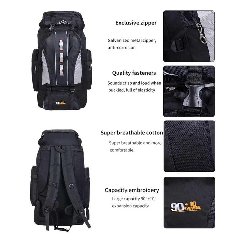 Vertvie 100L водонепроницаемый рюкзак для альпинизма на открытом воздухе большая вместительность, стиль унисекс Softback походные сумки альпинистские походные тактические сумки